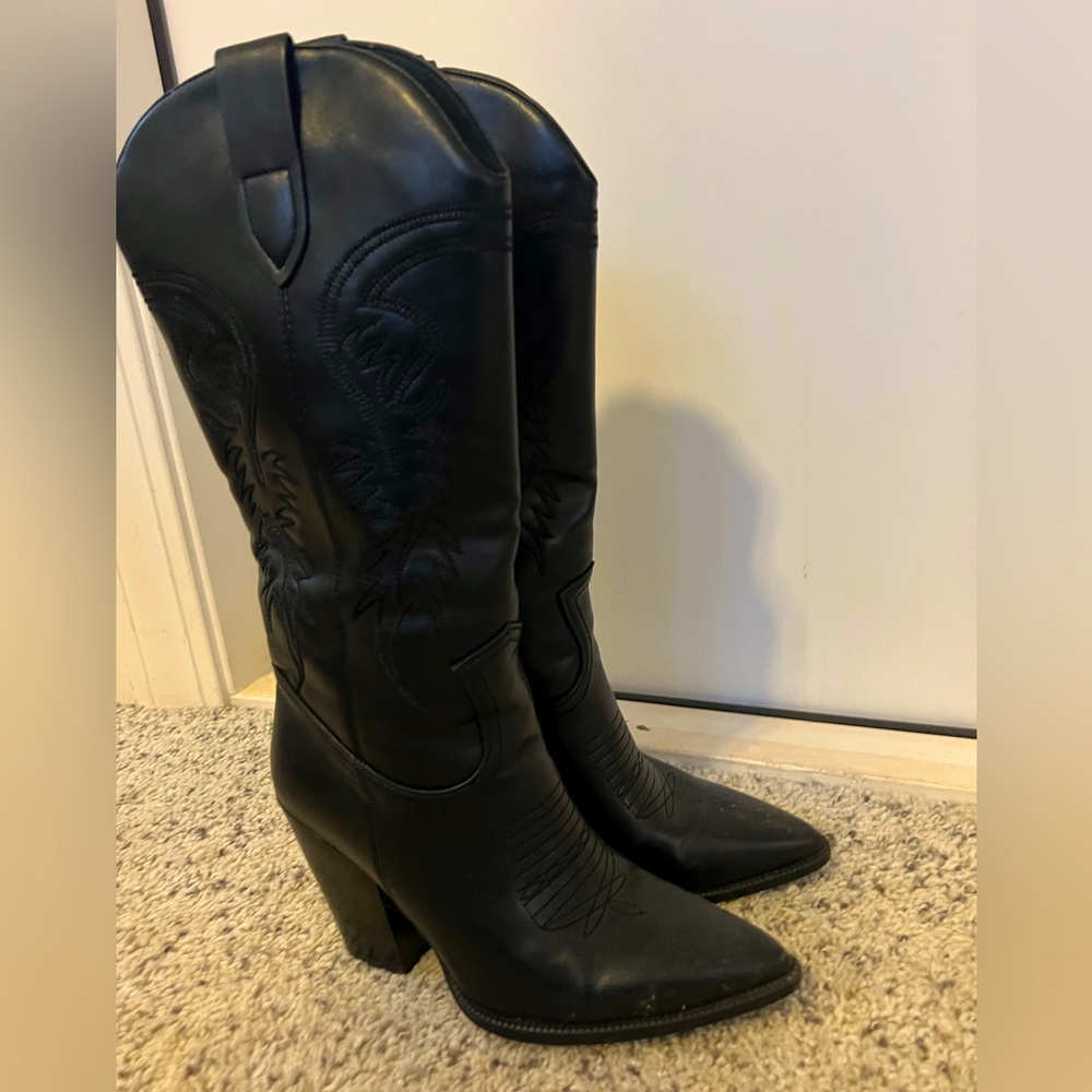 Black Western Leather Boots